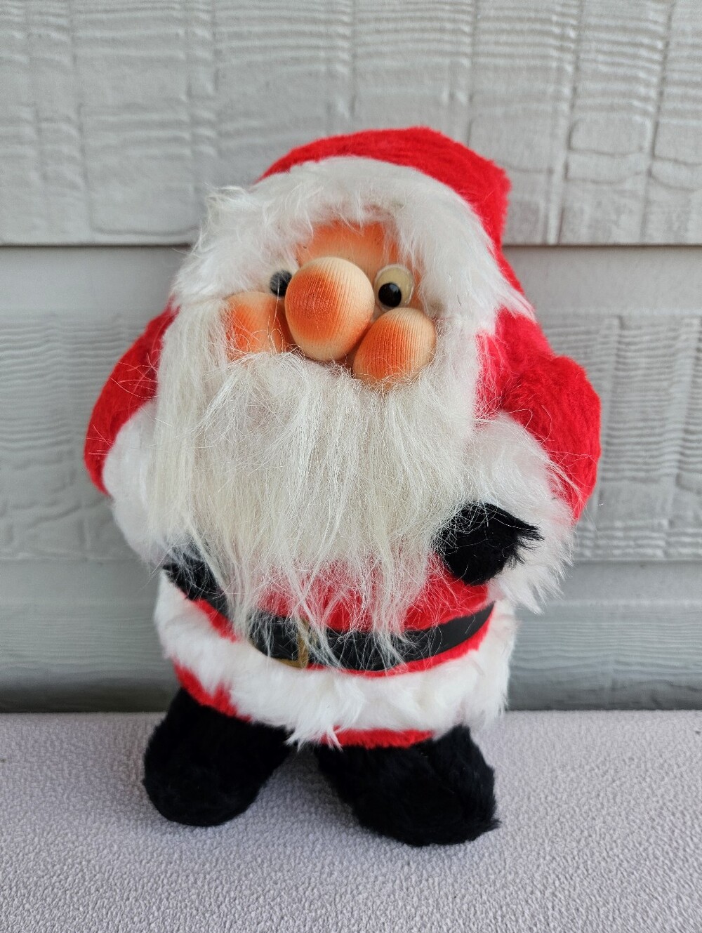 VTG Rennoc Santa Claus 1982 Figure Rubber Face Chubby Cheeks Kitsch Whimsical